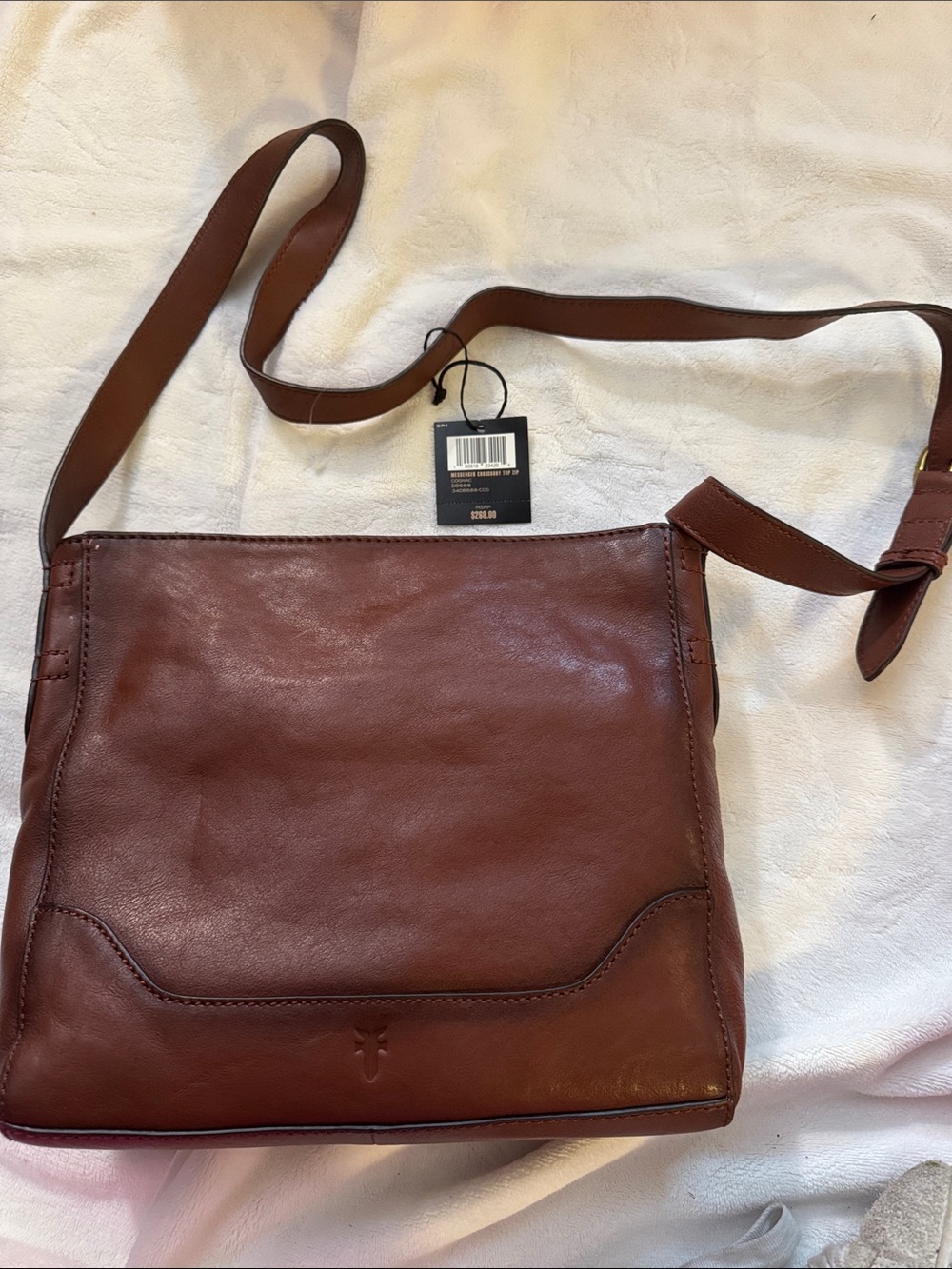 Frye Chestnut Brown Leather Messenger Bag